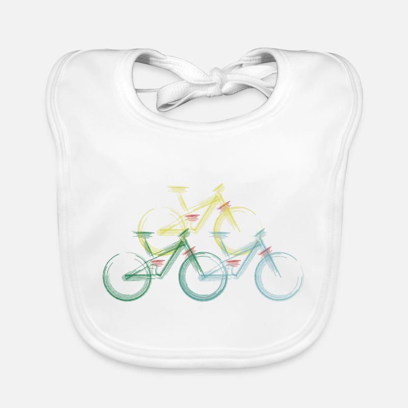 MTB Fully Skizze - Baby Bio-Lätzchen - Weiß