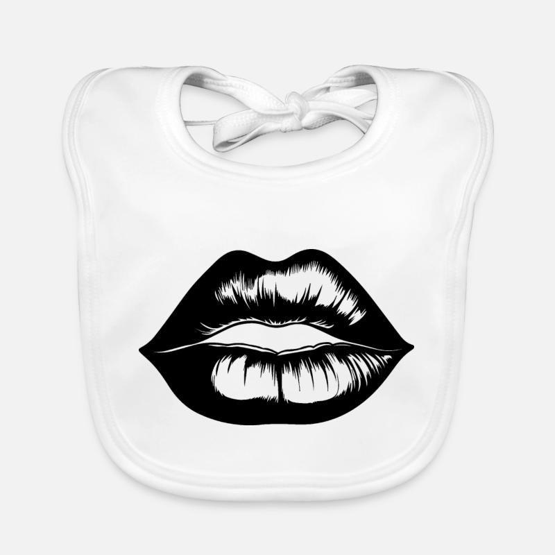 Lèvres, bouche, baisers lèvres Bavoir bio Bébé