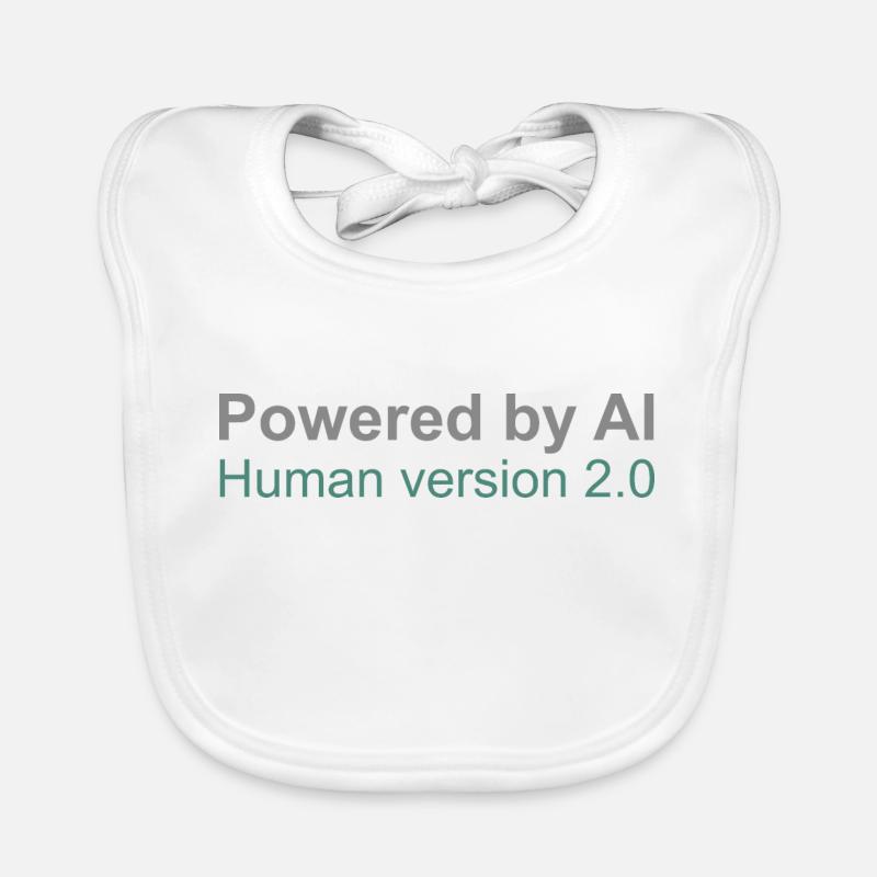 Propulsé par l’IA : Version humaine 2.0 - Bavoir bio Bébé - blanc