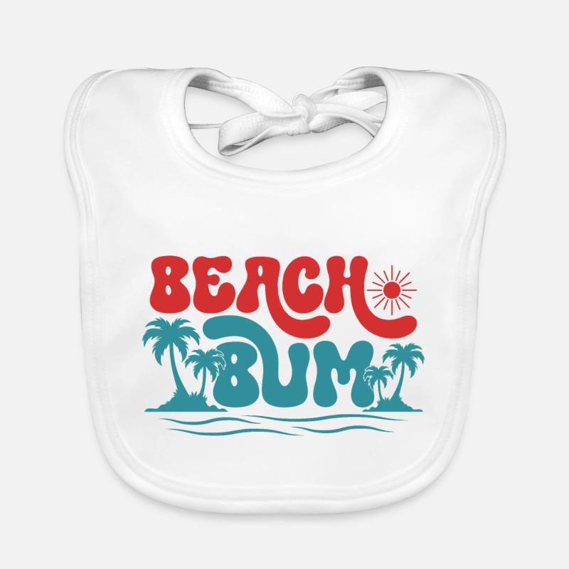 Plage Bum, Vacances d’été Vacances Plage Palmiers Mer Bavoir bio Bébé