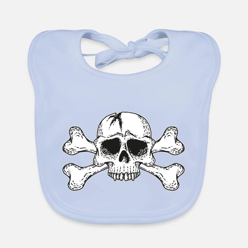 skull with bones Baby Bio-Lätzchen