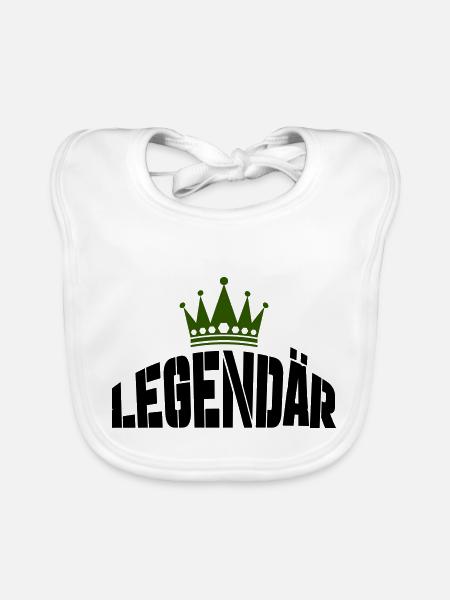 legendär - Baby Bio-Lätzchen - Weiß - Vorne
