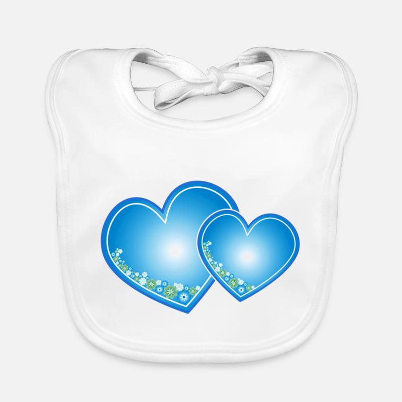 Blaue Herzen Baby Bio-Lätzchen