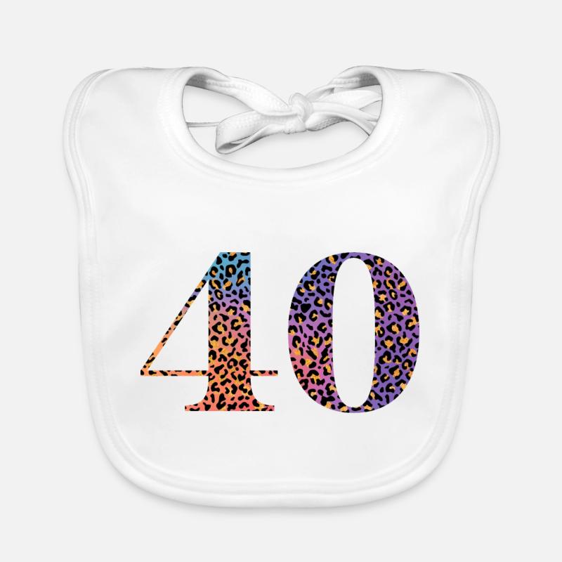 40th Anniversary Leopard Organic Baby Bibs