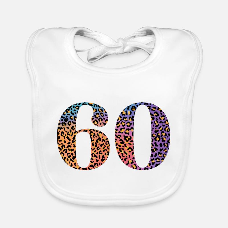 60th Anniversary Leopard Organic Baby Bibs