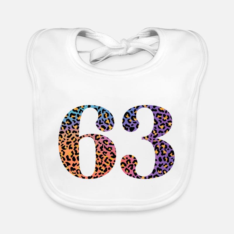 63rd Birthday Leopard Organic Baby Bibs