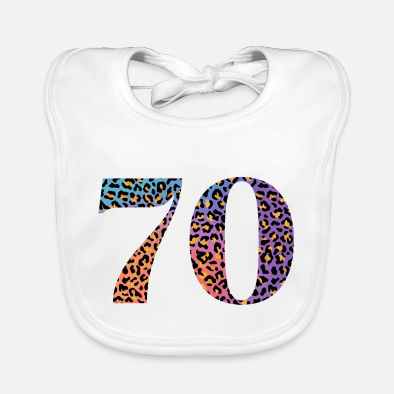 70th Anniversary Leopard Organic Baby Bibs