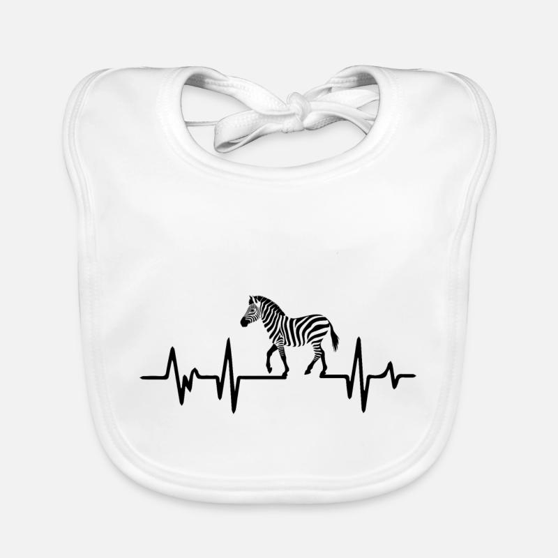 Zebra Heartbeat Pulse Heart Bavoir bio Bébé