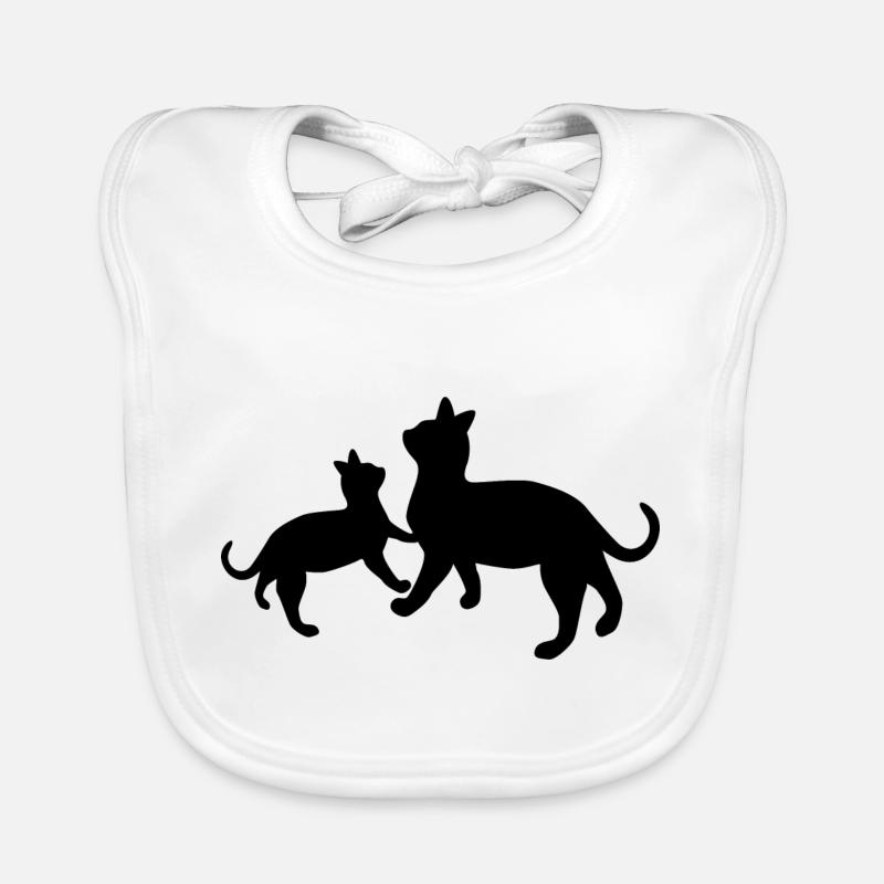 Schwarze Katzen Baby Bio-Lätzchen