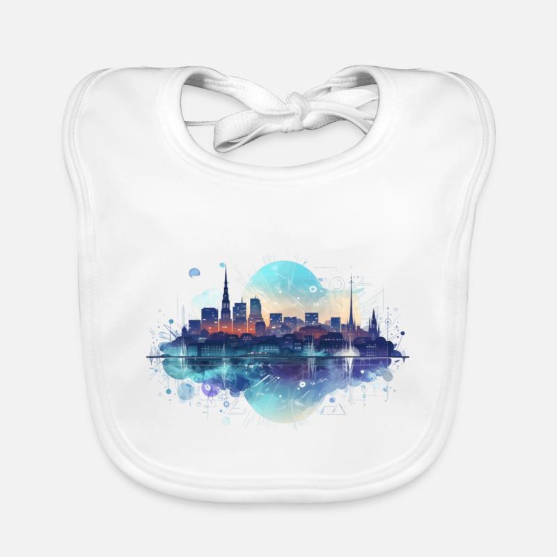 Digital City - Baby Bio-Lätzchen - Weiß