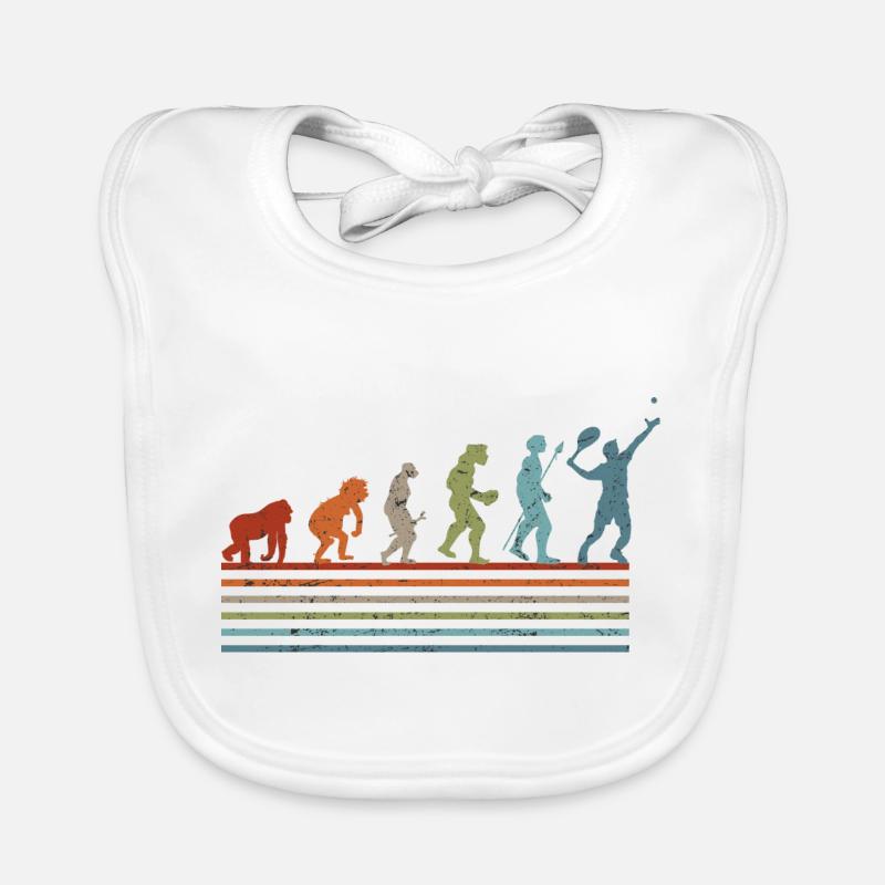 Retro-Vintage-Tennis-Evolution Baby Bio-Lätzchen