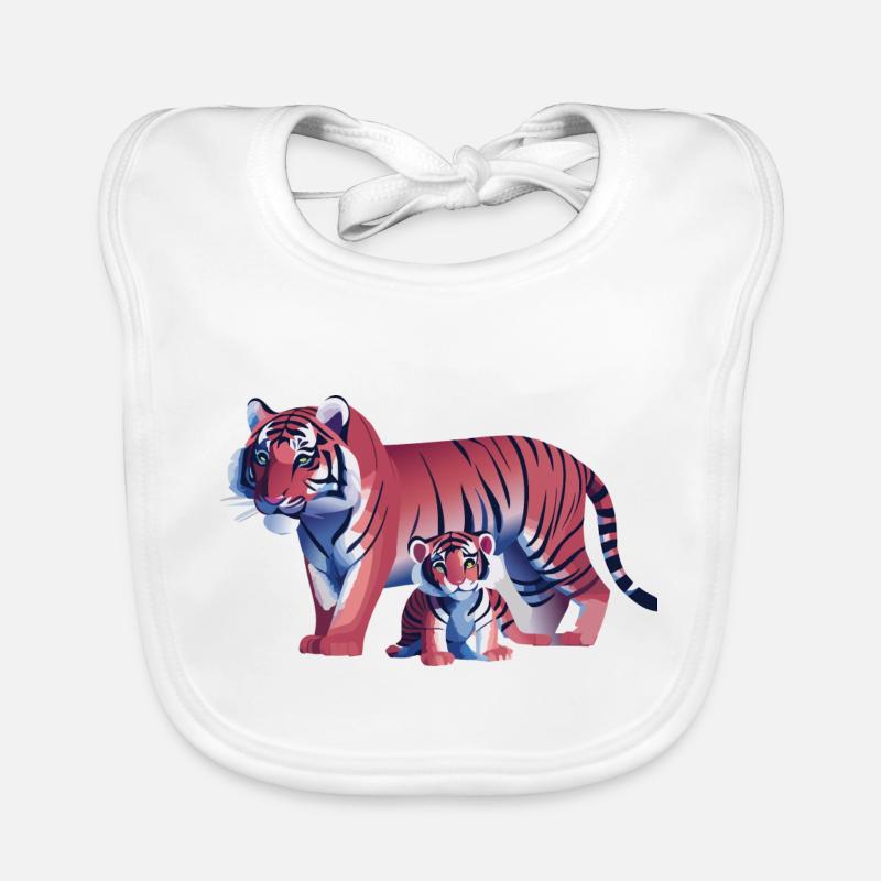 Two tigers, one heart (Dreamy Animals Collection) Organic Baby Bibs