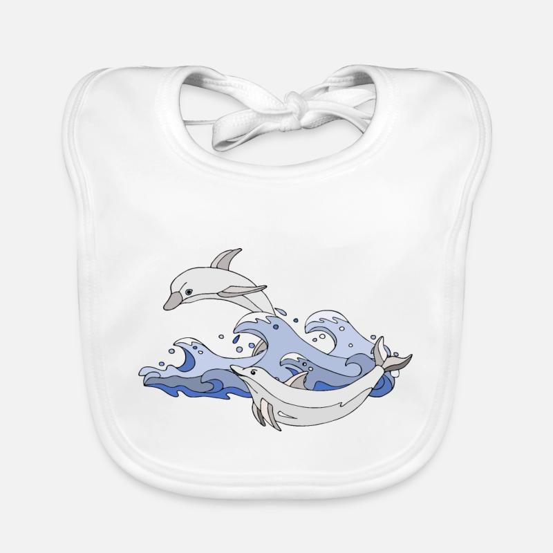 Dauphins Bavoir bio Bébé