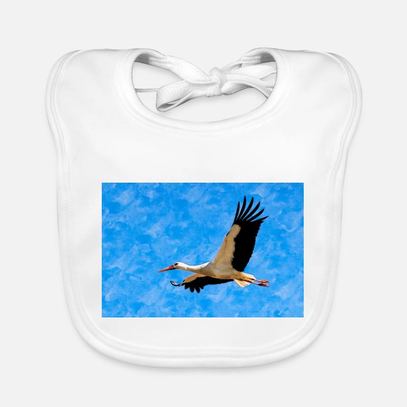 Storch im Flug Baby Bio-Lätzchen