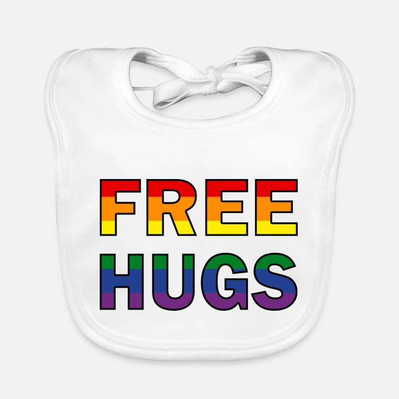 Gratuit Hugs Drapeau arc-en-ciel Bavoir bio Bébé