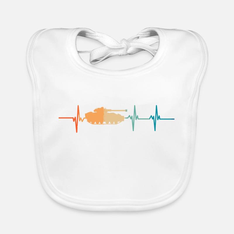 Battle Tank Heartbeat Organic Baby Bibs