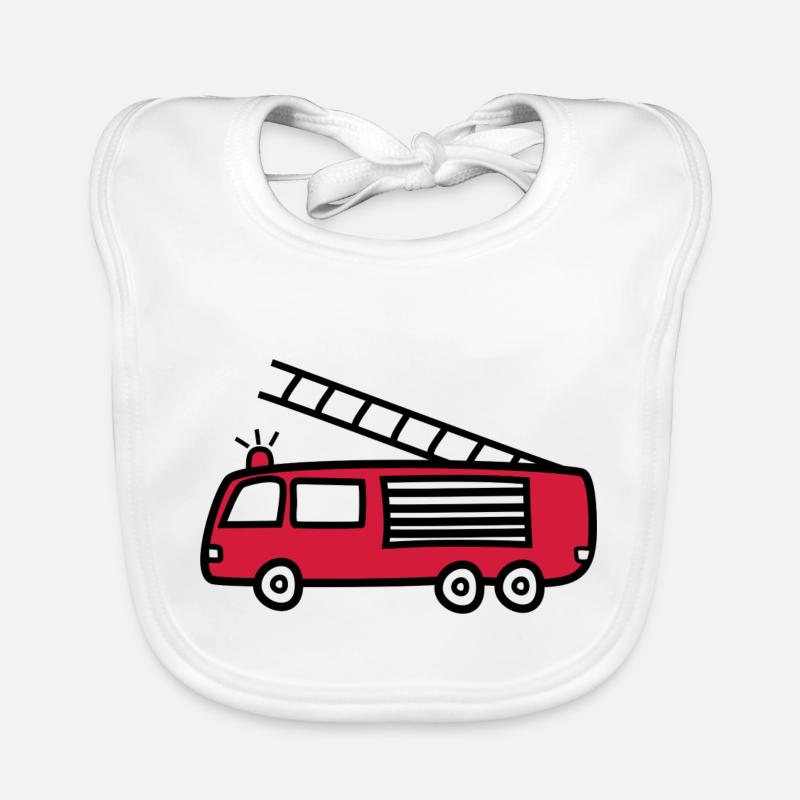 Fire Truck Organic Baby Bibs