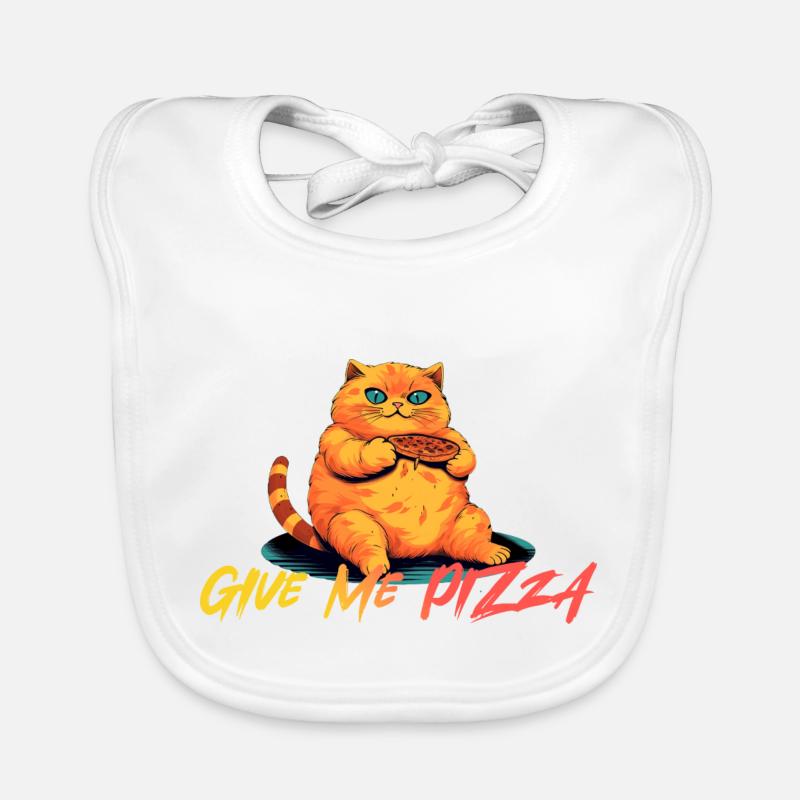 Fat Orange Cat veut plus de pizza Bavoir bio Bébé