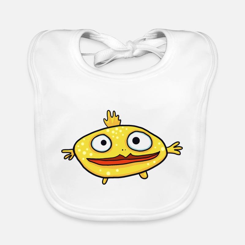 Drôle de poisson jaune Bavoir bio Bébé