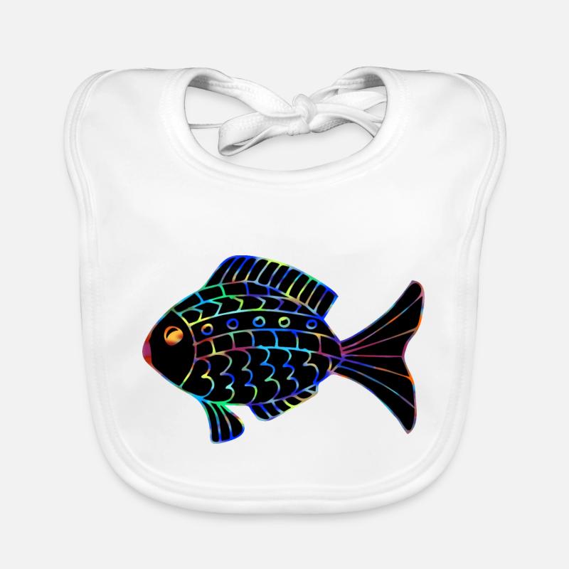 Fisch - Baby Bio-Lätzchen - Weiß