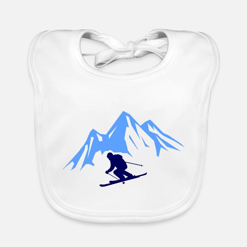 Ski Mountains Organic Baby Bibs