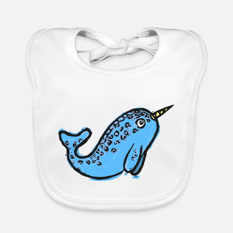 Süße Narwal Illustration Baby Bio-Lätzchen
