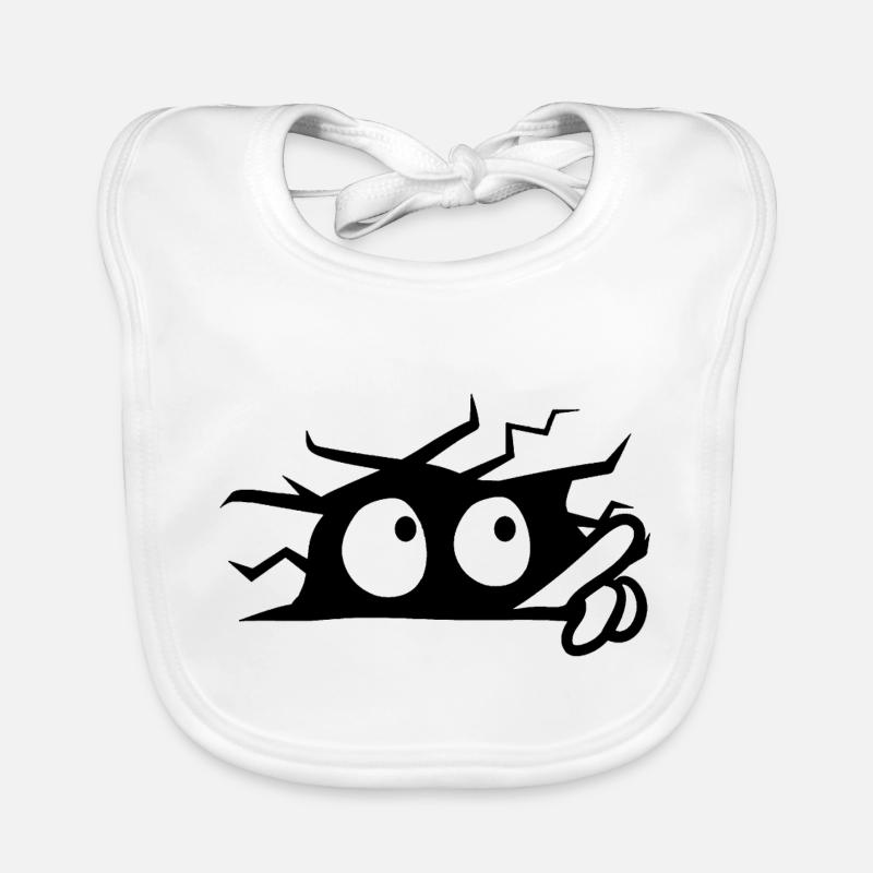 Scared Eyes Behind The Wall Organic Baby Bibs