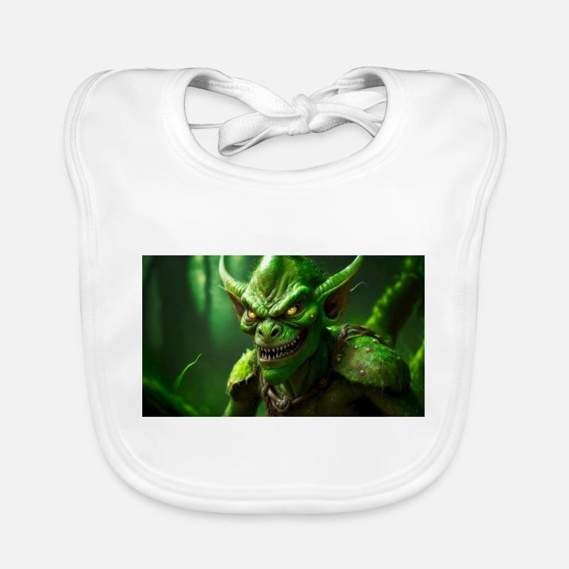 evil goblin evil smile monster dark horror scary Organic Baby Bibs