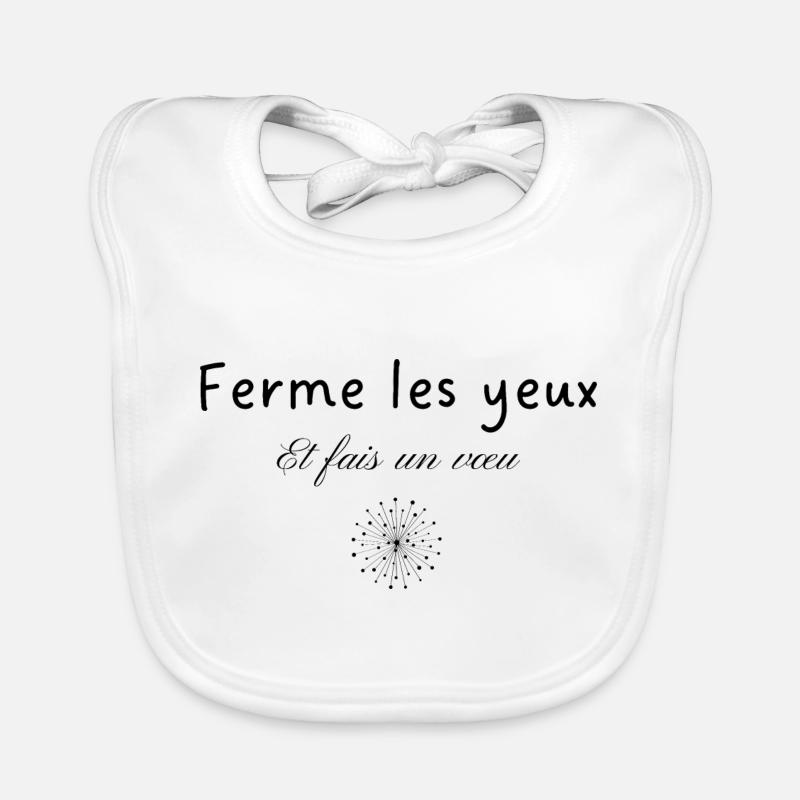 Close your eyes and make a wish Organic Baby Bibs