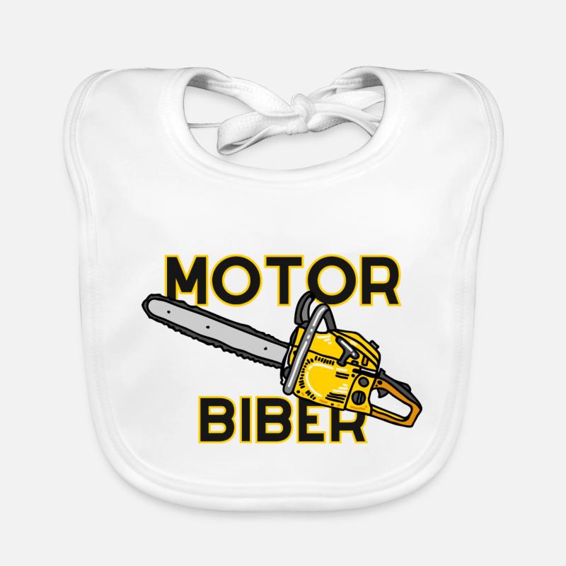 Chainsaw Chainsaw Forestry Worker Beaver Organic Baby Bibs