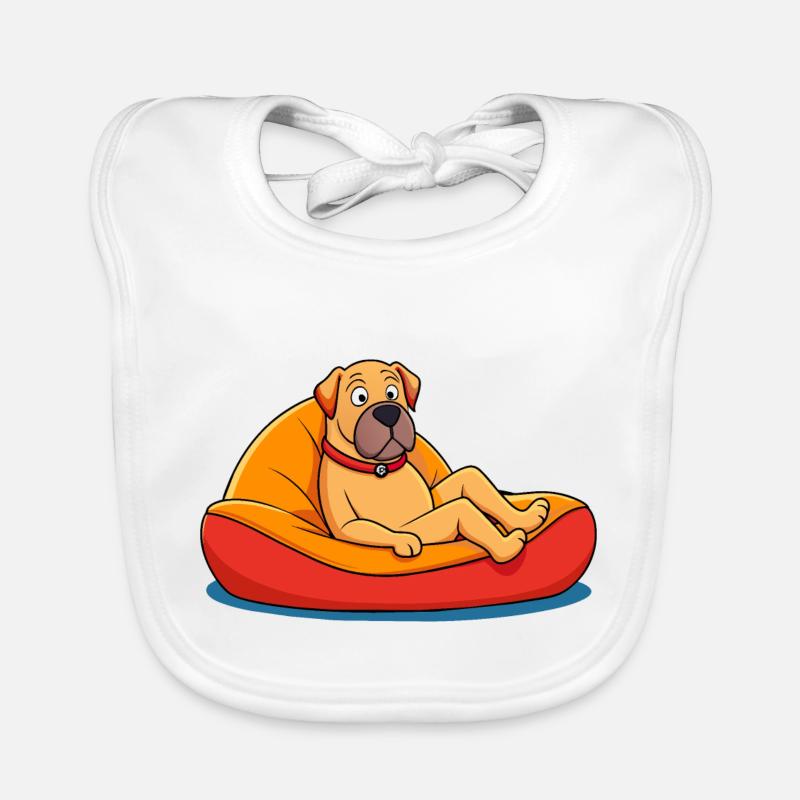 Mastiff détendu sur l’Art du coussin Bavoir bio Bébé