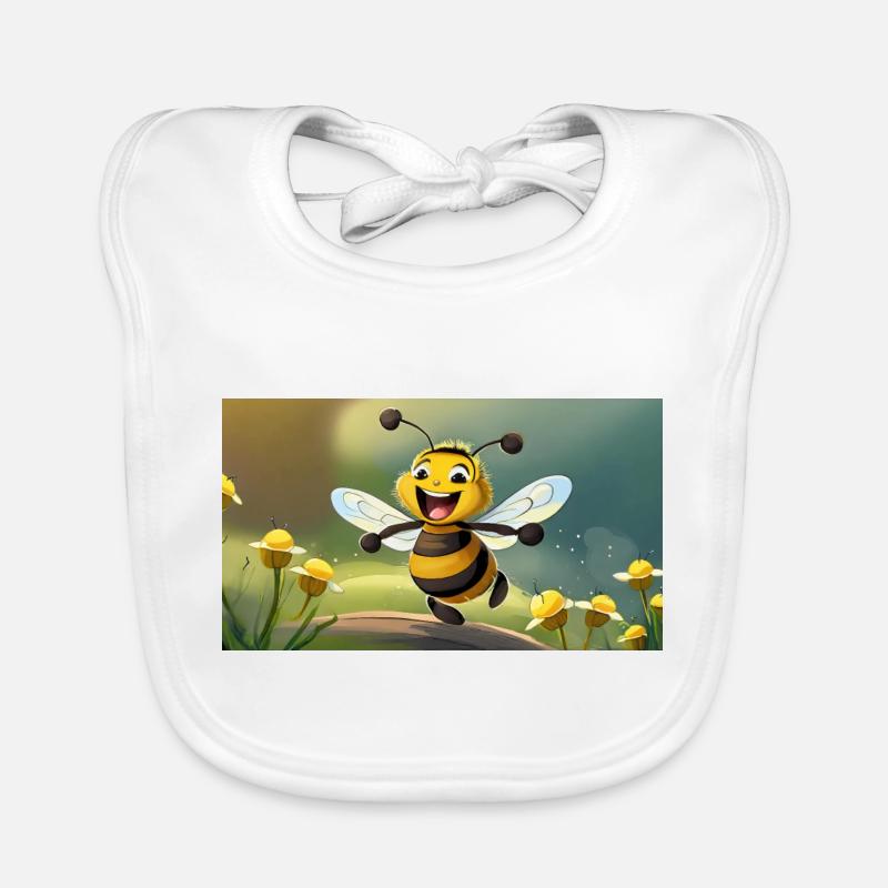 Jeu de mots expression ambiguë – HapBee (Abeille heureuse) - Bavoir bio Bébé - blanc