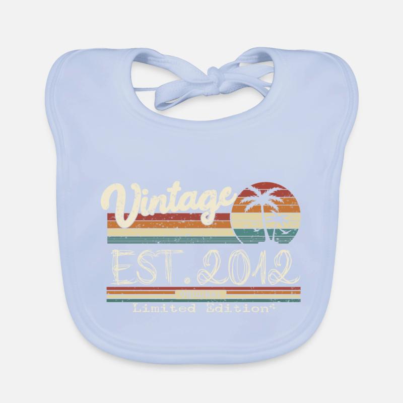 2012 Born Vintage Birthday Gift Organic Baby Bibs