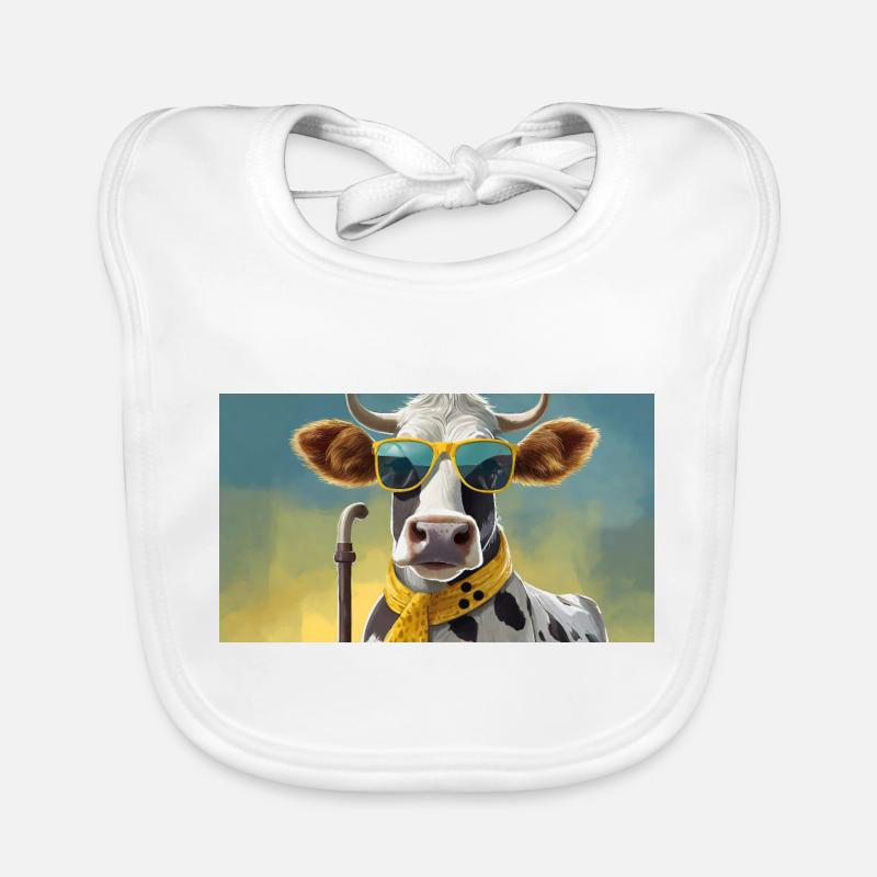 Jeu de mots : expression ambiguë – Blinde Kuh (vache aveugle) - Bavoir bio Bébé - blanc