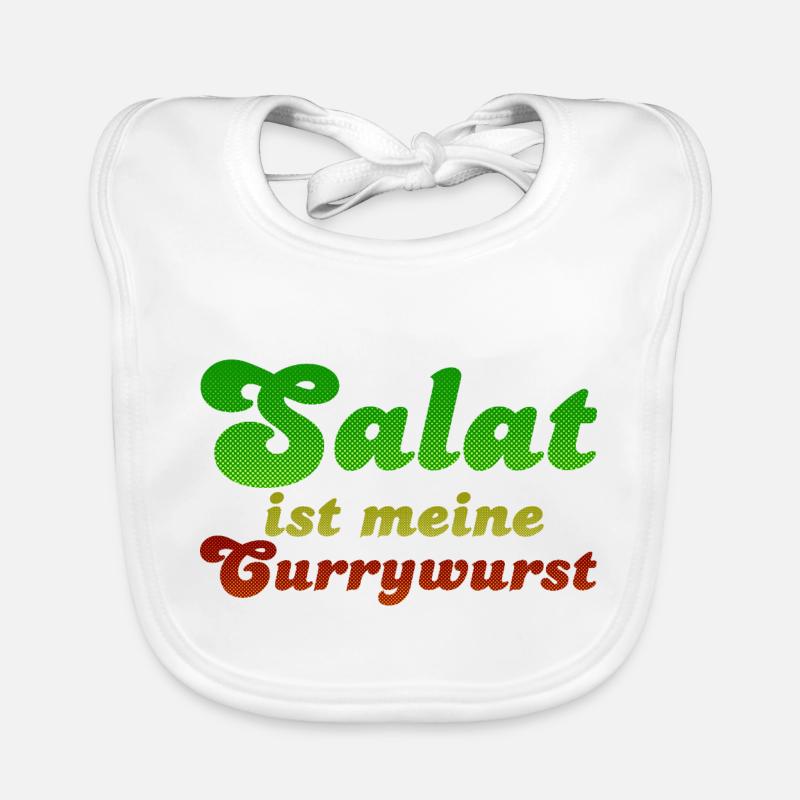 Salat ist meine Currywurst - Bavoir bio Bébé - blanc