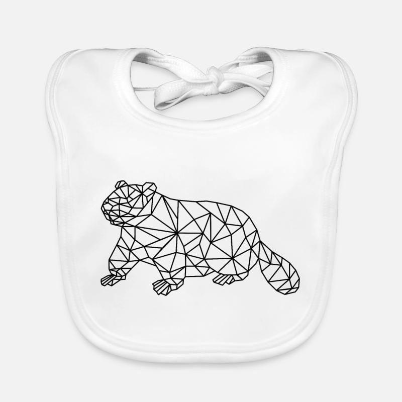 Beaver Mème Géométrique - Bavoir bio Bébé - blanc