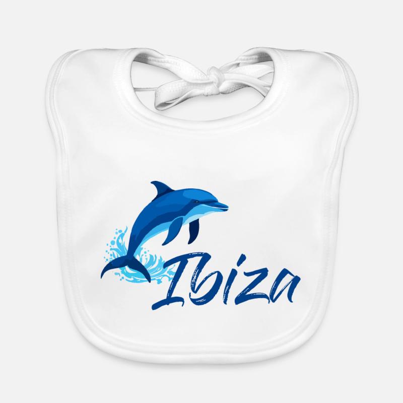 Vacances à Ibiza avec dauphin Bavoir bio Bébé