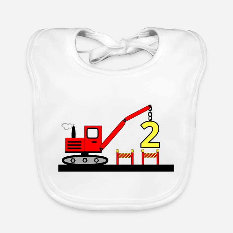 Bagger - Baby Bio-Lätzchen - Weiß