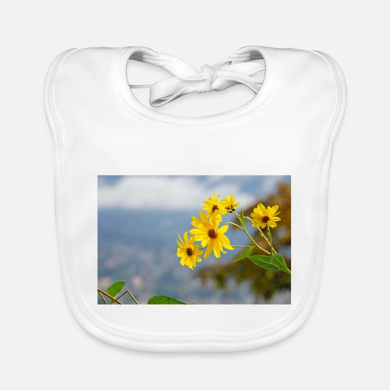Blume 1 - Baby Bio-Lätzchen - Weiß