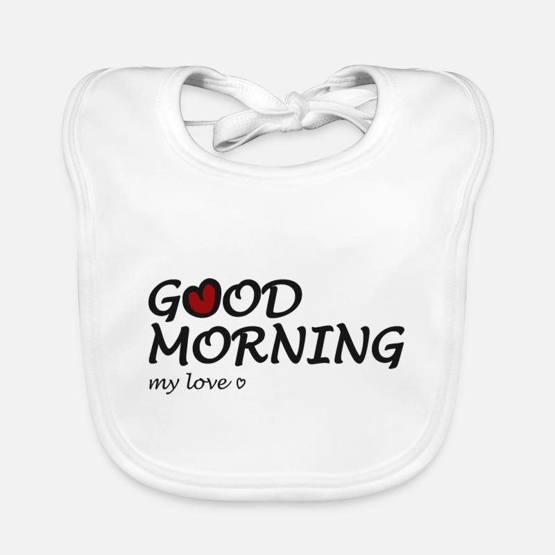 Bonjour mon amour - Bavoir bio Bébé - blanc