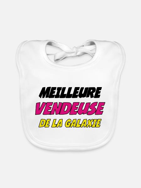 MEILLEURE VENDEUSE DE LA GALAXIE - Bavoir bio Bébé - blanc - Devant