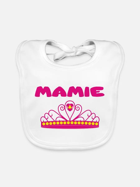 MAMIE - Bavoir bio Bébé - blanc - Devant
