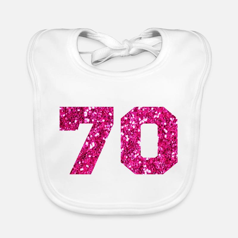 70 Pink Glitter - 70. Geburtstag Baby Bio-Lätzchen