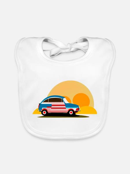 into the sunset - Organic Baby Bibs - white - Front