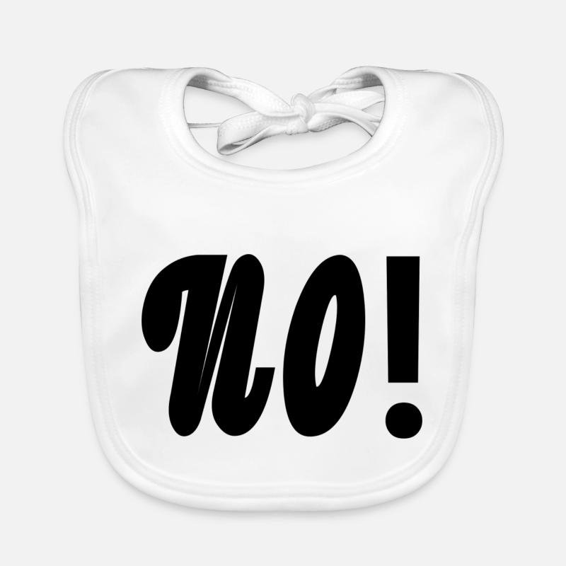 Text No in schwarz Baby Bio-Lätzchen
