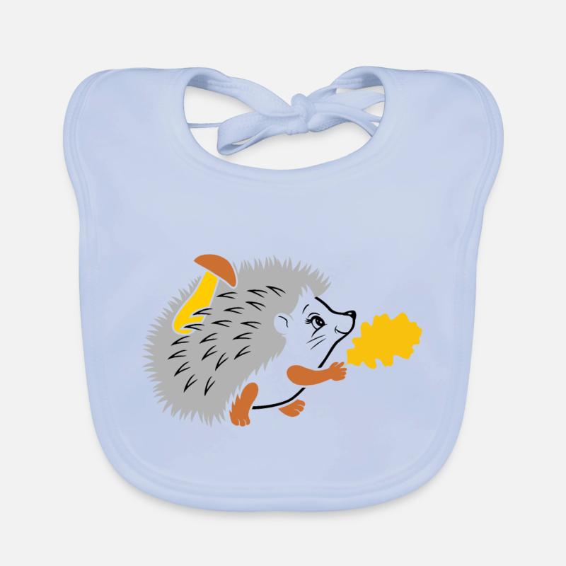 Hedgehog on a walk Organic Baby Bibs
