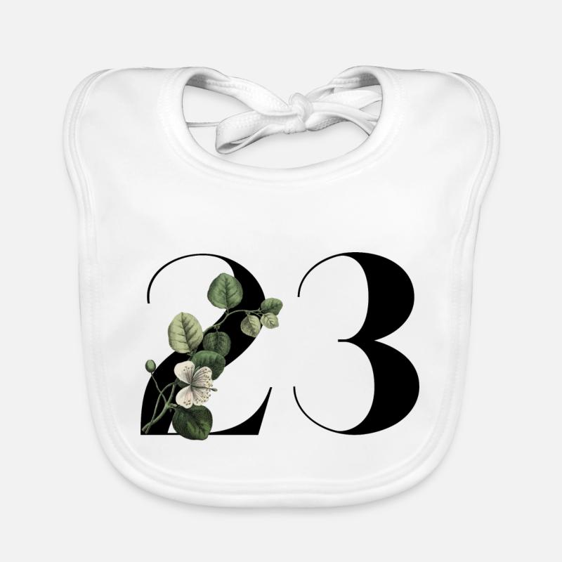 Nummer 23 Blumengrün -23. Blumengeburtstag Baby Bio-Lätzchen