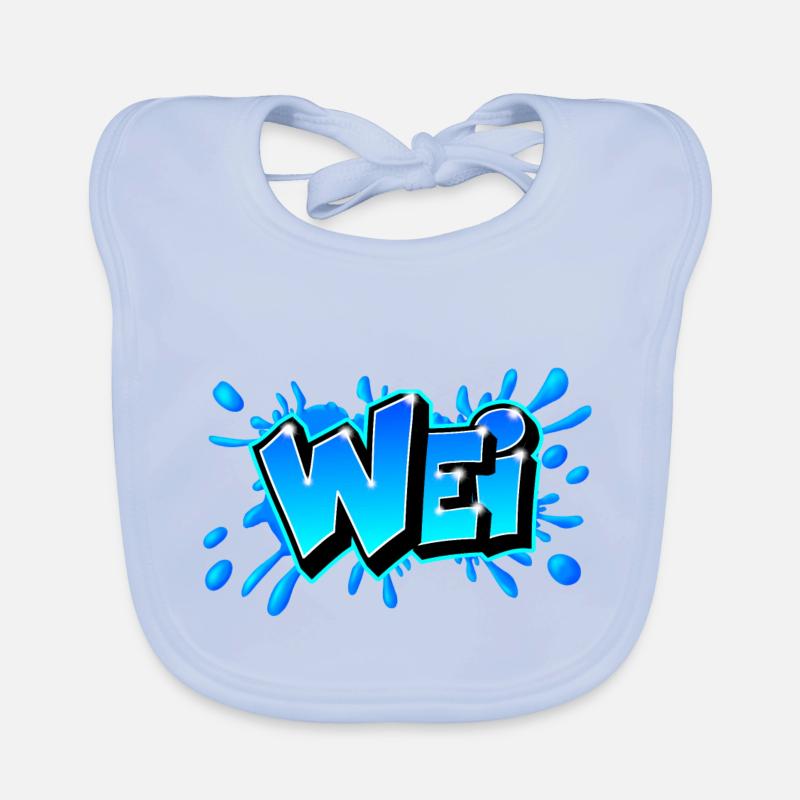 WEI splash Blaues Graffiti von Max the Tagger Baby Bio-Lätzchen