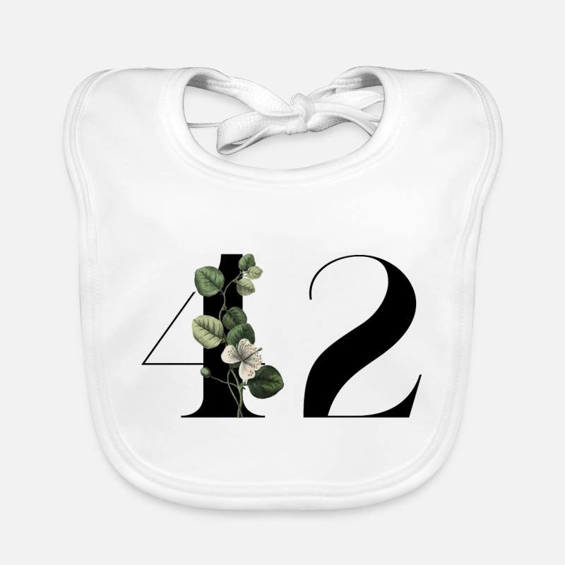 Nummer 42 Blumengrün - 42. Blumengeburtstag Baby Bio-Lätzchen