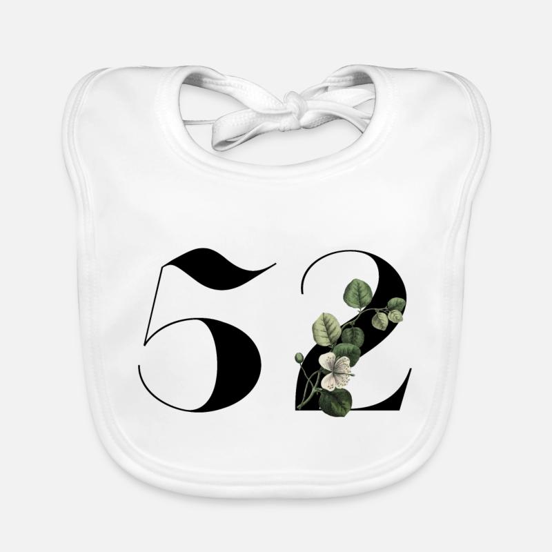 Nummer 52 Blumengrün - 52. Blumengeburtstag Baby Bio-Lätzchen